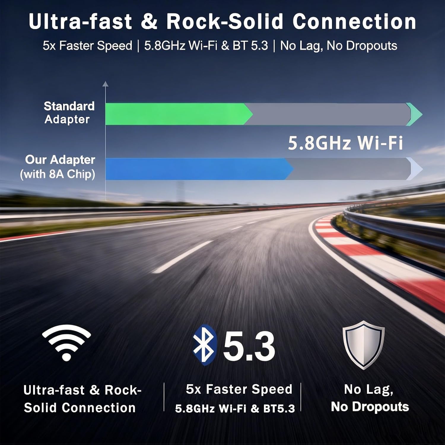 Imagen de 2 en 1 Adaptador CarPlay Inalámbrico, CarPlay Cableado a Inalámbrico, para Coches con CarPlay/Android Auto, para iPhone iOS 10+ & Android 11+, Compacto y Estable Bluetooth Car Play Wireless Adapter