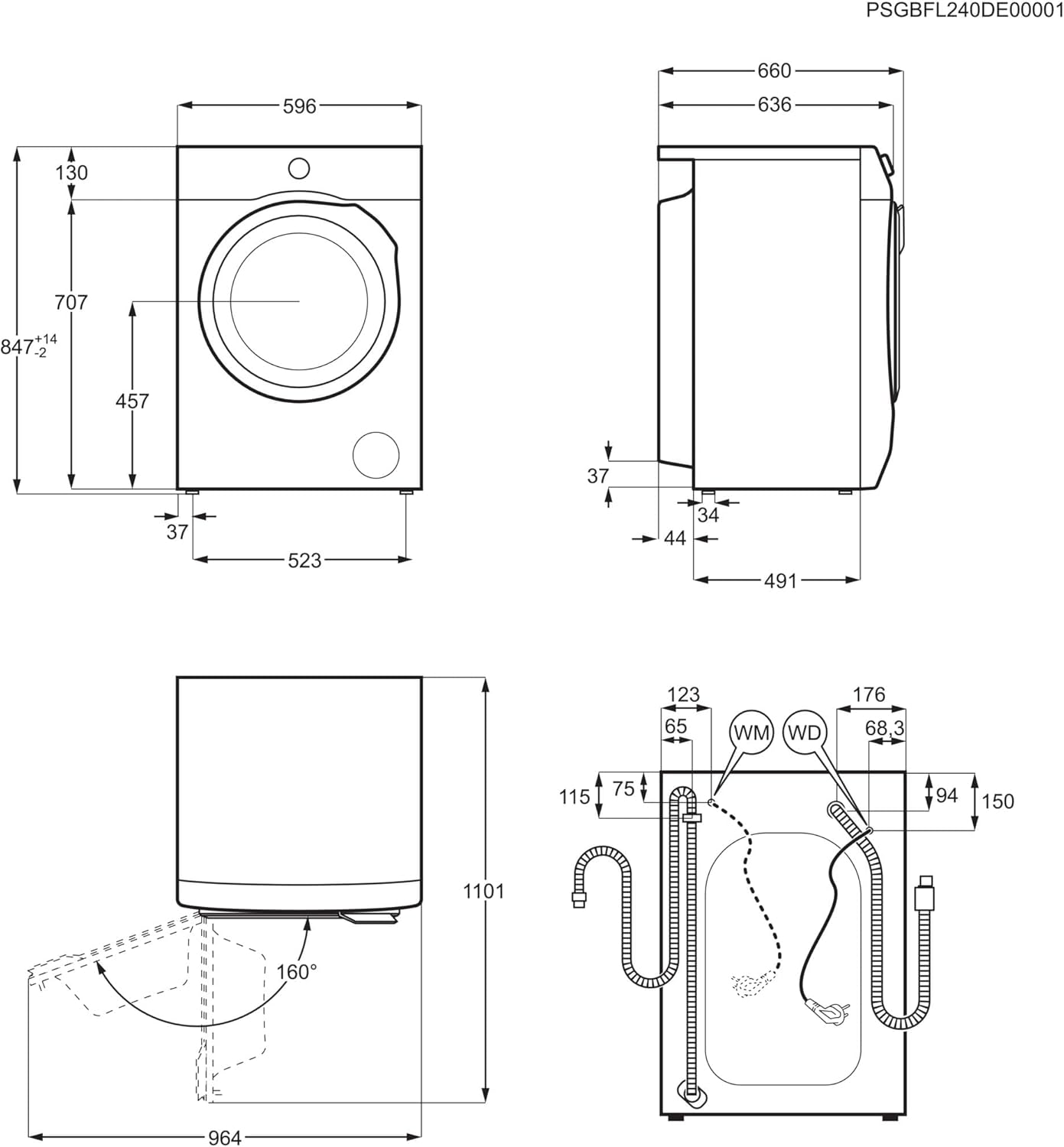Imagen de AEG L6FBI147P Lavadora de Libre Instalación, Carga Frontal, 10 Kg / 1400 rpm, Serie 6000, Motor Inverter, Inicio Diferido, Panel de control Blanco, Blanco, Clase B
