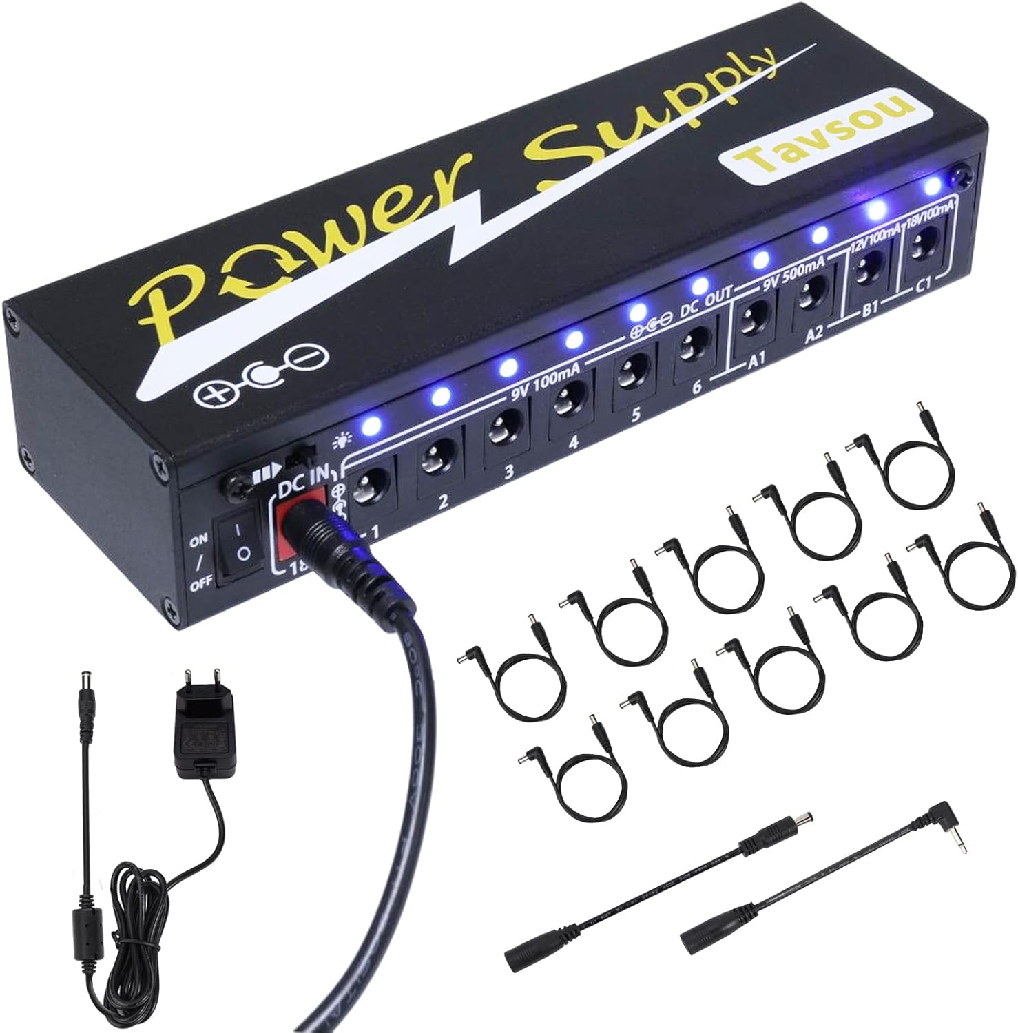 Alimentación del Pedal de efecto de Guitarra con 10