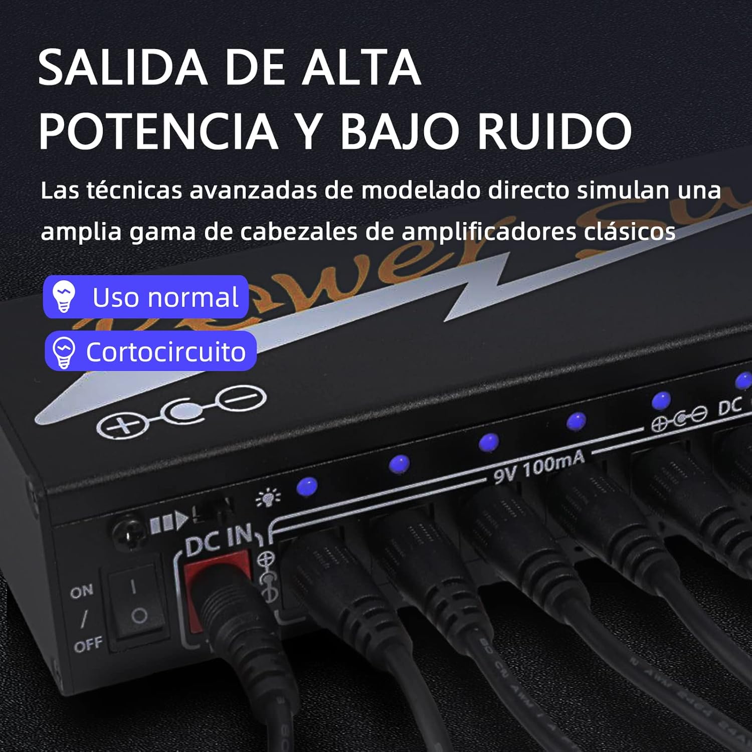 Imagen de Alimentación del Pedal de efecto de Guitarra con 10 Salidas de Corriente Continua Aisladas 9V / 12V / 18V EU Enchufe