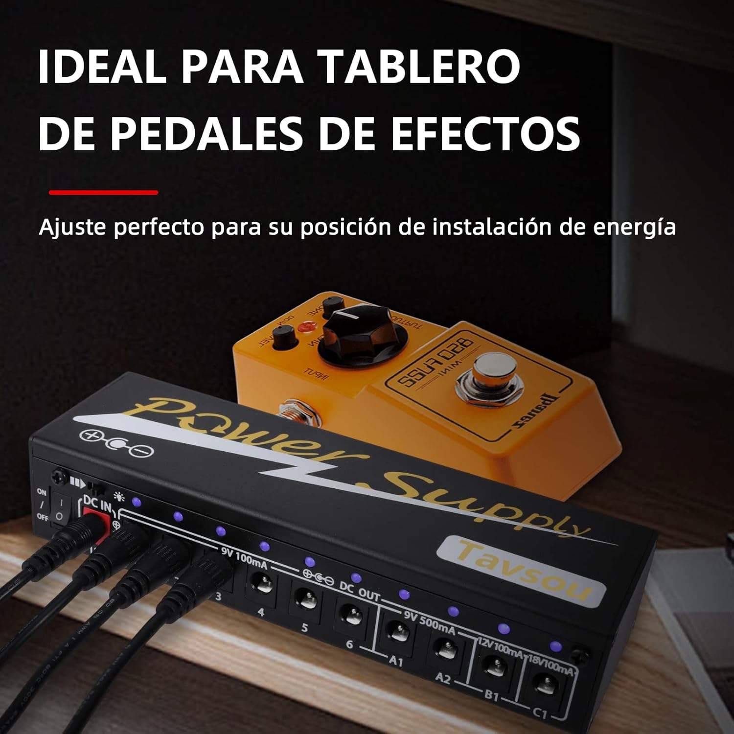 Imagen de Alimentación del Pedal de efecto de Guitarra con 10 Salidas de Corriente Continua Aisladas 9V / 12V / 18V EU Enchufe