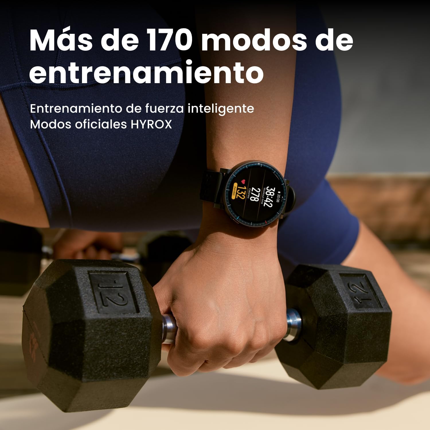 Imagen de Amazfit Active MAX Reloj Inteligente 48mm, Pantalla AMOLED 1.5", Batería hasta 25 Días, Mapas, NFC, GPS, 170+ Deportes, Resistente al Agua, Ritmo Cardíaco y Sueño, Smartwatch para Android iPhone