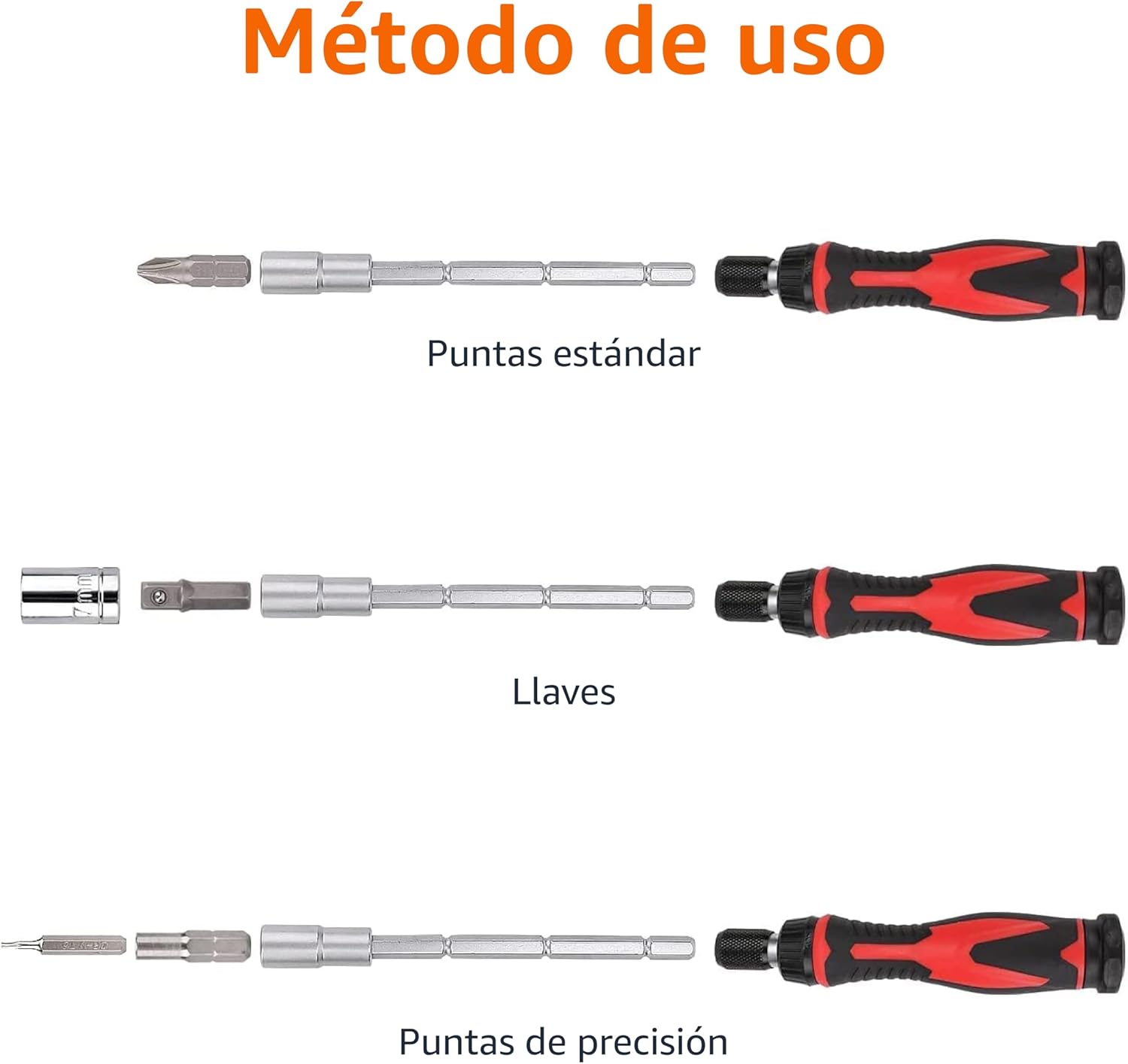 Imagen de Amazon Basics Juego de magnético destornillador de precisión electrónico y carraca de 73 Unidad, magnético, Negro, Rojo, Plateado