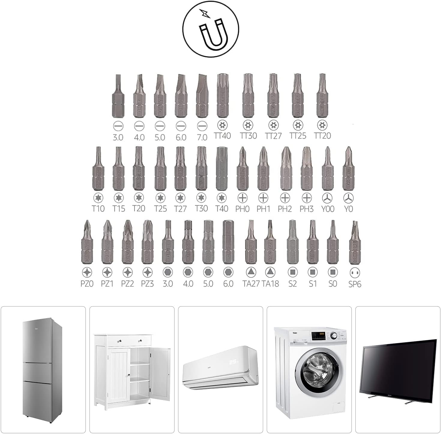 Imagen de Amazon Basics Juego de magnético destornillador de precisión electrónico y carraca de 73 Unidad, magnético, Negro, Rojo, Plateado