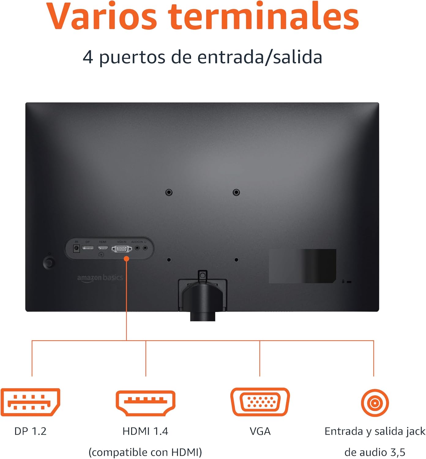 Imagen de Amazon Basics Monitor de 24"/61 cm, FHD 1080p, MAX 100 Hz, Compatible con VESA, Altavoces Integrados, Negro