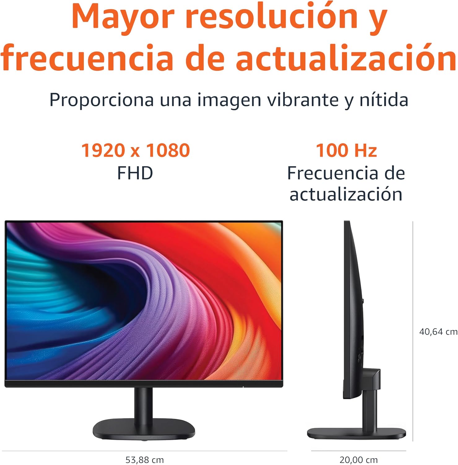 Imagen de Amazon Basics Monitor de 24"/61 cm, FHD 1080p, MAX 100 Hz, Compatible con VESA, Altavoces Integrados, Negro