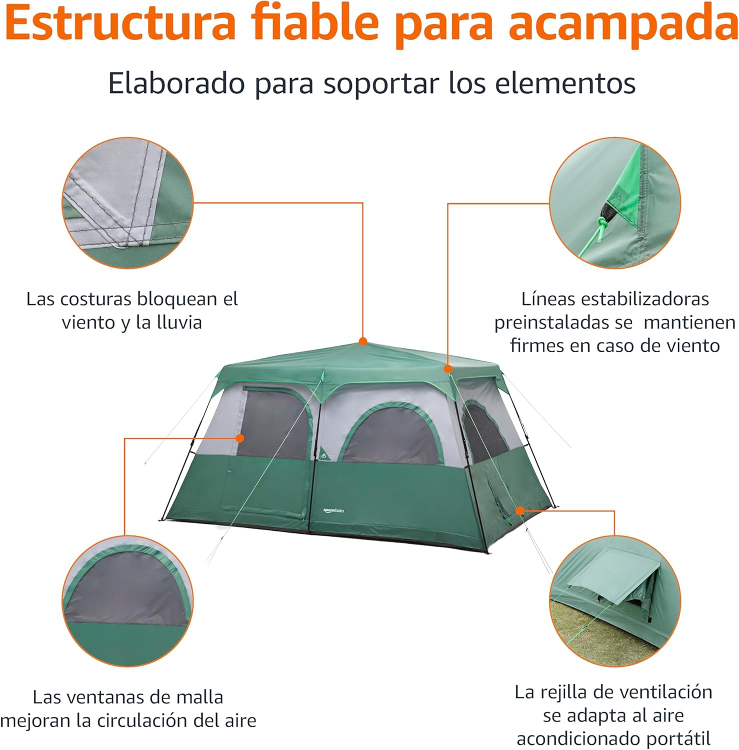 Imagen de Amazon Basics Tienda de campaña instantánea con Cubierta para la Lluvia y Bolsa de Transporte