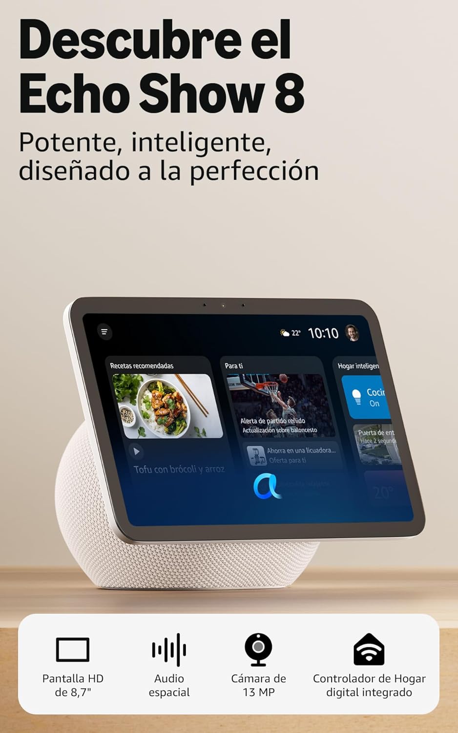 Imagen de Amazon Echo Show 8 (última generación): pantalla HD de 8,7