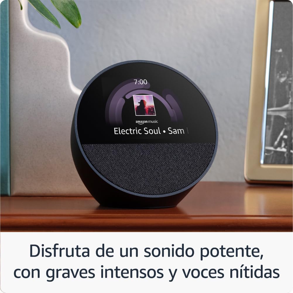 Imagen de Amazon Echo Spot (última generación) | Despertador inteligente con sonido de calidad| Negro, con Acceso Anticipado a Alexa+