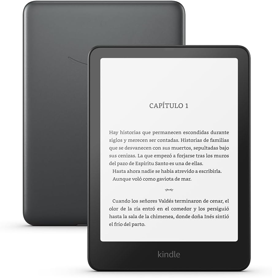 Imagen de Amazon Kindle Paperwhite Signature Edition (última generación) | Nuestro Kindle más rápido, con luz frontal autorregulable, carga inalámbrica y semanas de batería | 32 GB | Negro metalizado