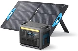Imagen de Anker SOLIX C1000 - Estación de energía portátil con panel solar de 100 W, generador solar de 1800 W, batería LFP (LiFePO4), 4 salidas de CA, hasta 2400 W para el hogar, cortes de energía y camping al
