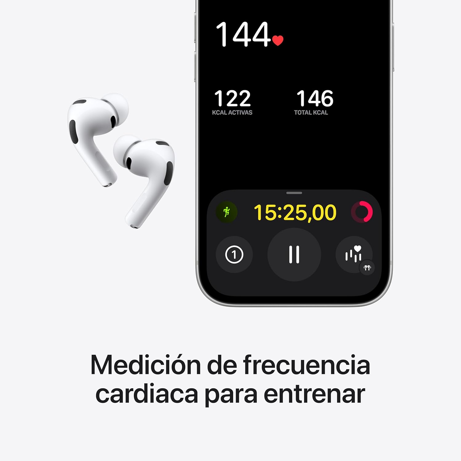 Imagen de Apple AirPods Pro 3 Auriculares inalámbricos con cancelación Activa de Ruido, medición de frecuencia Cardiaca, Auriculares Bluetooth, Audio Espacial, Sonido de Alta fidelidad y Carga por USB-C