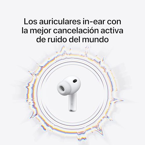 Imagen de Apple AirPods Pro 3 Auriculares inalámbricos con cancelación Activa de Ruido, medición de frecuencia Cardiaca, Auriculares Bluetooth, Audio Espacial, Sonido de Alta fidelidad y Carga por USB-C
