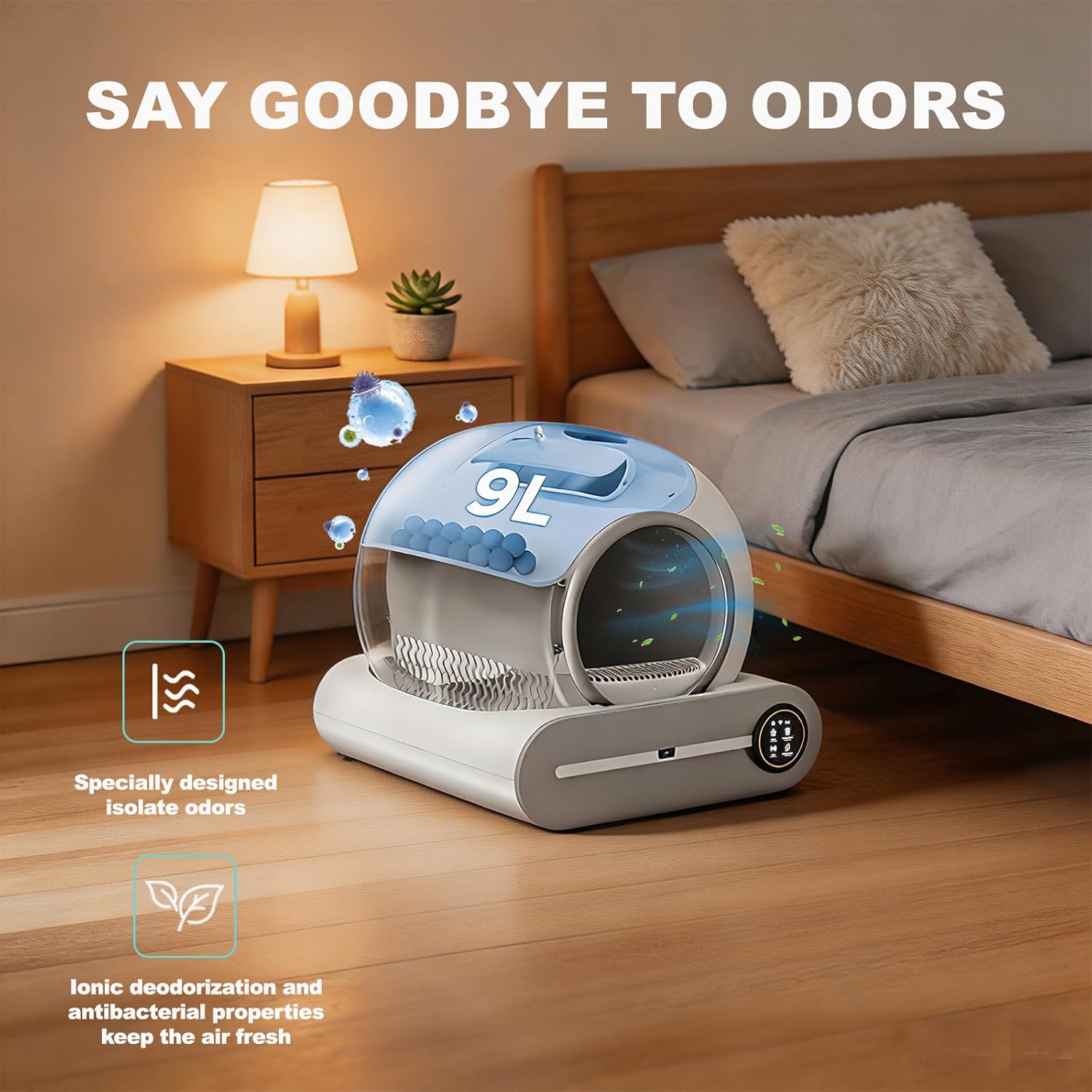 Imagen de Arenero Automatico Gatos, Arenero Electrico para Gatos con Eliminación de Olores, Control de App Sensor de Infrarrojos Silencioso con Múltiples Gatos