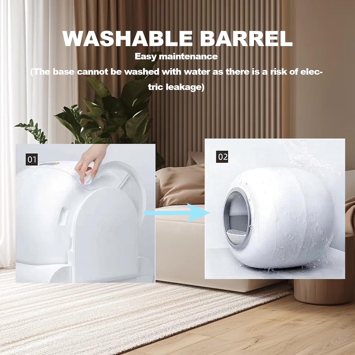 Imagen de Arenero Automatico Gatos, Arenero Electrico para Gatos con Eliminación de Olores, Control de App Sensor de Infrarrojos Silencioso con Múltiples Gatos