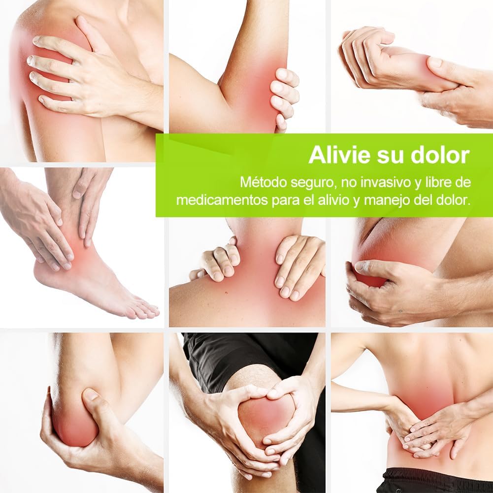 Imagen de AUVON 3-en-1 Electroestimulador muscular de 24 modos, con función TENS, EMS y masaje, para aliviar el dolor muscular y fortalecer los músculos, 2 Canales, 12pcs 2"x2" Electrodos con diseño patentado