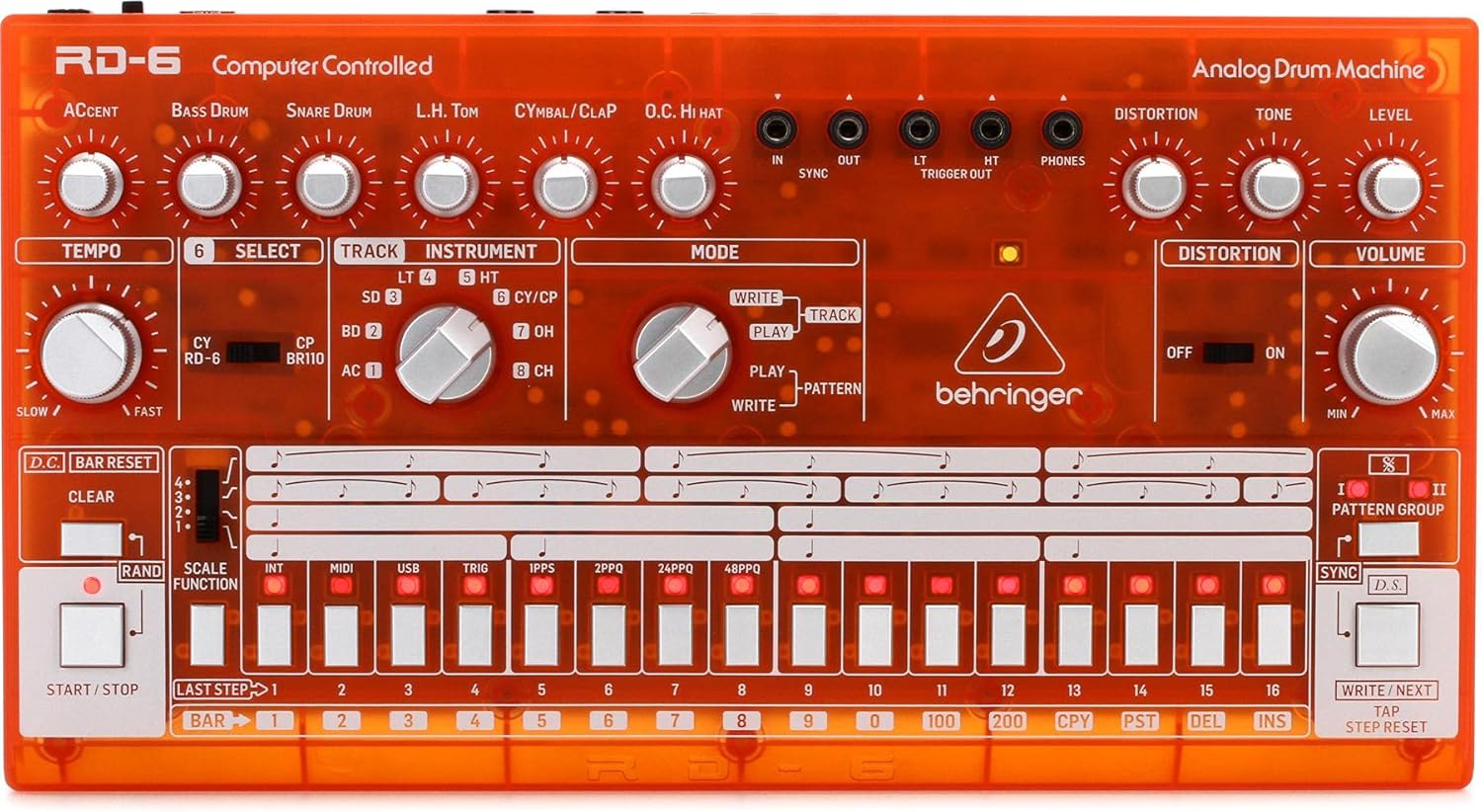 Imagen de Behringer RD-6-RD, Máquina de tambor analógico, RHYTHM DESIGNER RD-6, Rojo