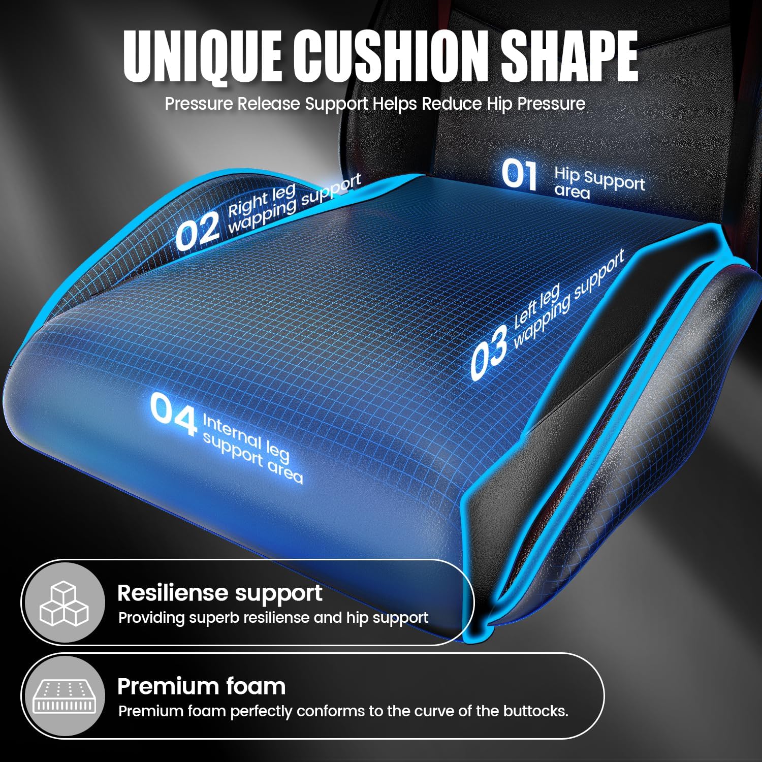 Imagen de bigzzia Silla Gaming,Silla Ergonómica de Oficina en Cuero PU,Regulable en Altura con Soporte Lumbar y Reposacabezas,Respaldo Reclinable 155°,Silla Gamer Adulto Niño(Negro)
