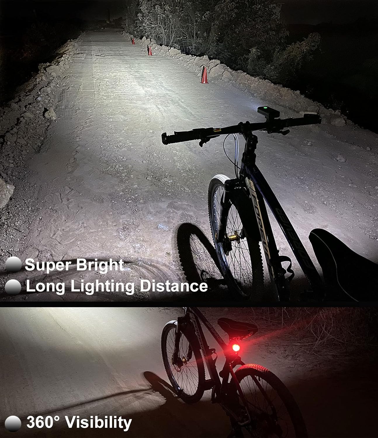 Imagen de BIKIL luz Bicicleta 6400mAh luz Delantera Bicicleta Recargable USB C Luces Bicicleta Delantera y Trasera LED Impermeable Linterna Potente 2400 Lúmenes para Ciclismo Carretera y Montaña para la Noche
