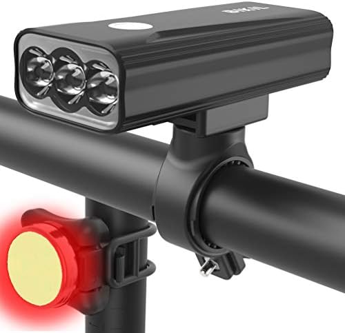 Imagen de BIKIL luz Bicicleta 6400mAh luz Delantera Bicicleta Recargable USB C Luces Bicicleta Delantera y Trasera LED Impermeable Linterna Potente 2400 Lúmenes para Ciclismo Carretera y Montaña para la Noche
