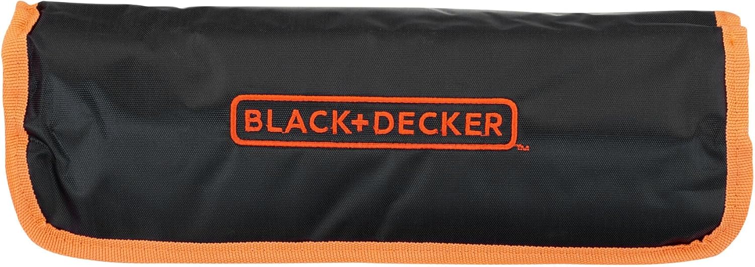 Imagen de BLACK+DECKER Kit de 77 herramientas para automóvil, Incluye Rollo de Nylon, Atornillador de Carraca, Puntas Variadas, Llaves de Vaso, Llaves Hexagonales, Alicate, A7063-QZ
