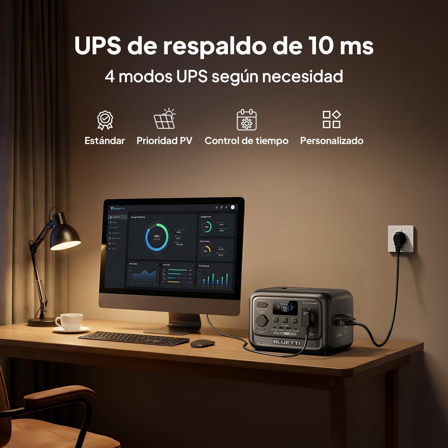 Imagen de BLUETTI Elite 30 V2 Estación de Energía Portátil, Generador Solar de 288Wh, 600W Salidas CA (Power Lifting 1500W), Batería LiFePO4 de Carga Rápida para Camping, Viajes por Carretera y Cortes de Luz