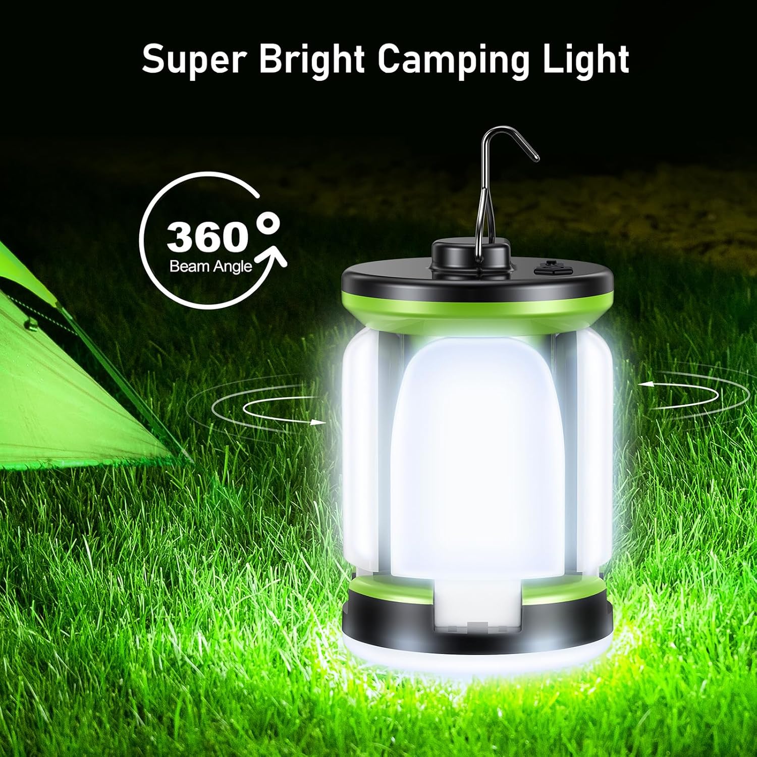 Imagen de Blukar Lámpara Camping, Linterna de Camping Led Recargable - 7 Modos Lluminación 60 LED Super Brillante Lampara Camping Más de 10 Horas de Duración de La Batería para Camping, Emergencia, Pesca, etc