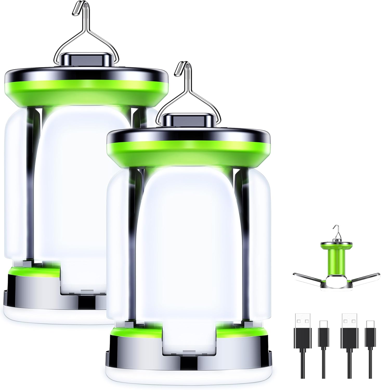 Imagen de Blukar Lámpara Camping, Linterna de Camping Led Recargable - 7 Modos Lluminación 60 LED Super Brillante Lampara Camping Más de 10 Horas de Duración de La Batería para Camping, Emergencia, Pesca, etc