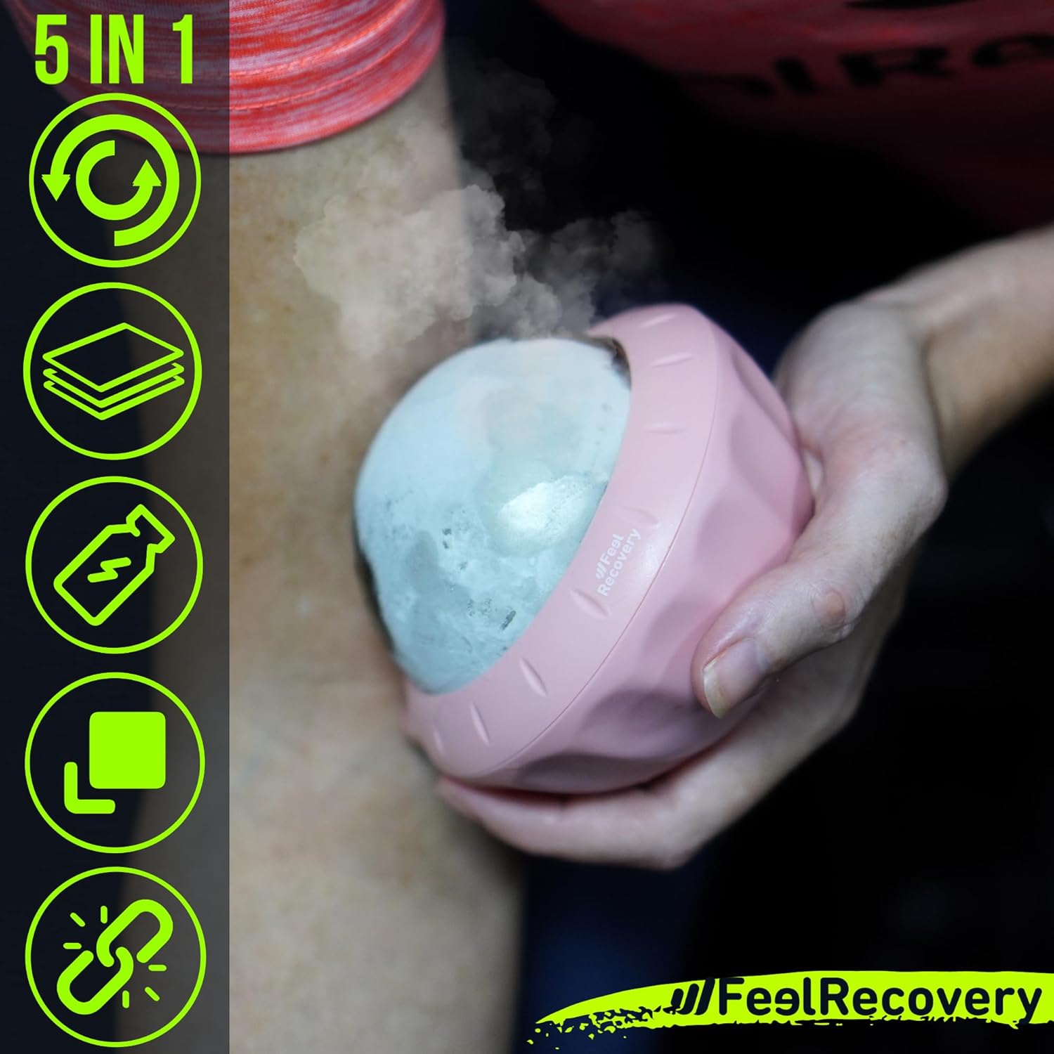 Imagen de Bola de Masaje Muscular Efecto Frío y Calor con Pelota de Metal y Gel 8cm Ø - Rodillo Masajeador Manual RollOn para Crioterapia, Relajación, Bienestar, Anticelulítico, Fascia, Espalda y Pies