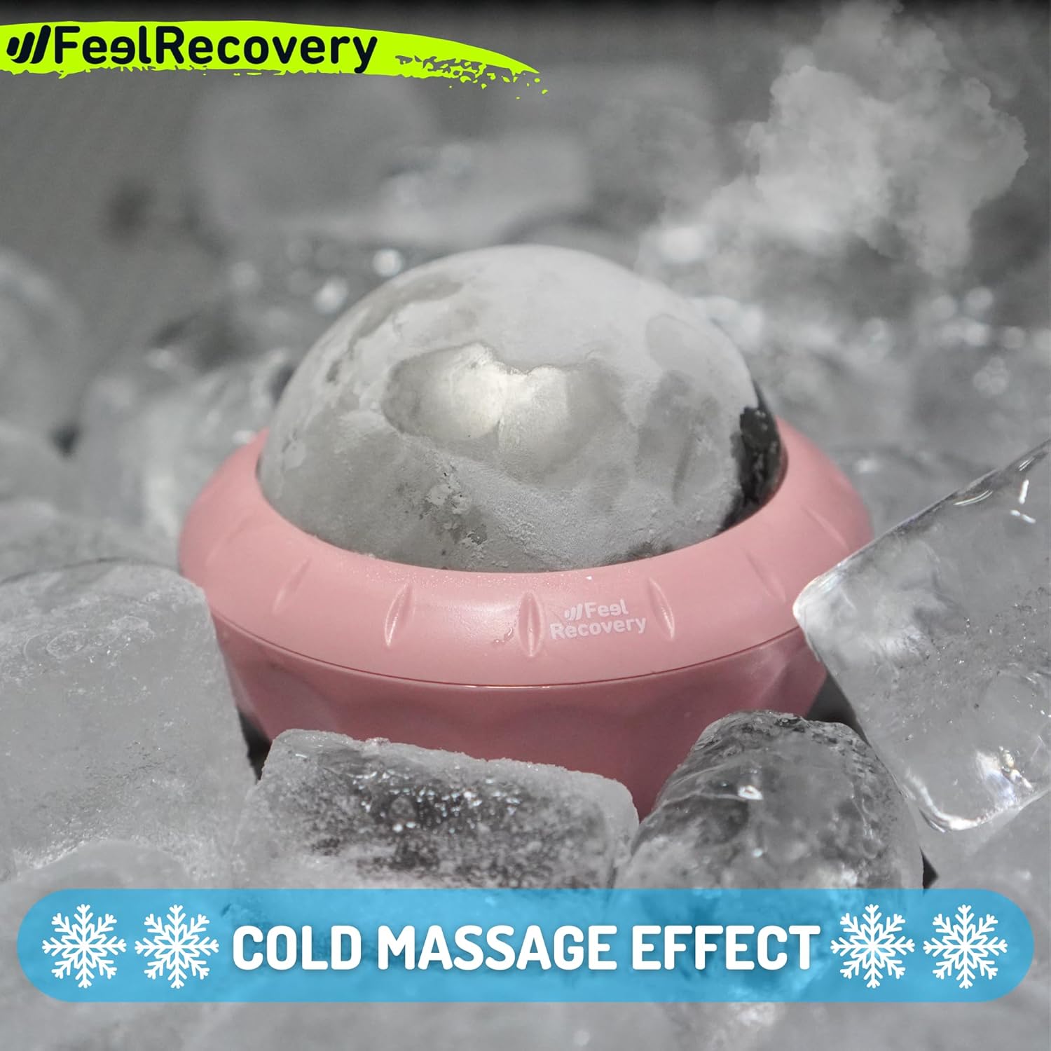 Imagen de Bola de Masaje Muscular Efecto Frío y Calor con Pelota de Metal y Gel 8cm Ø - Rodillo Masajeador Manual RollOn para Crioterapia, Relajación, Bienestar, Anticelulítico, Fascia, Espalda y Pies
