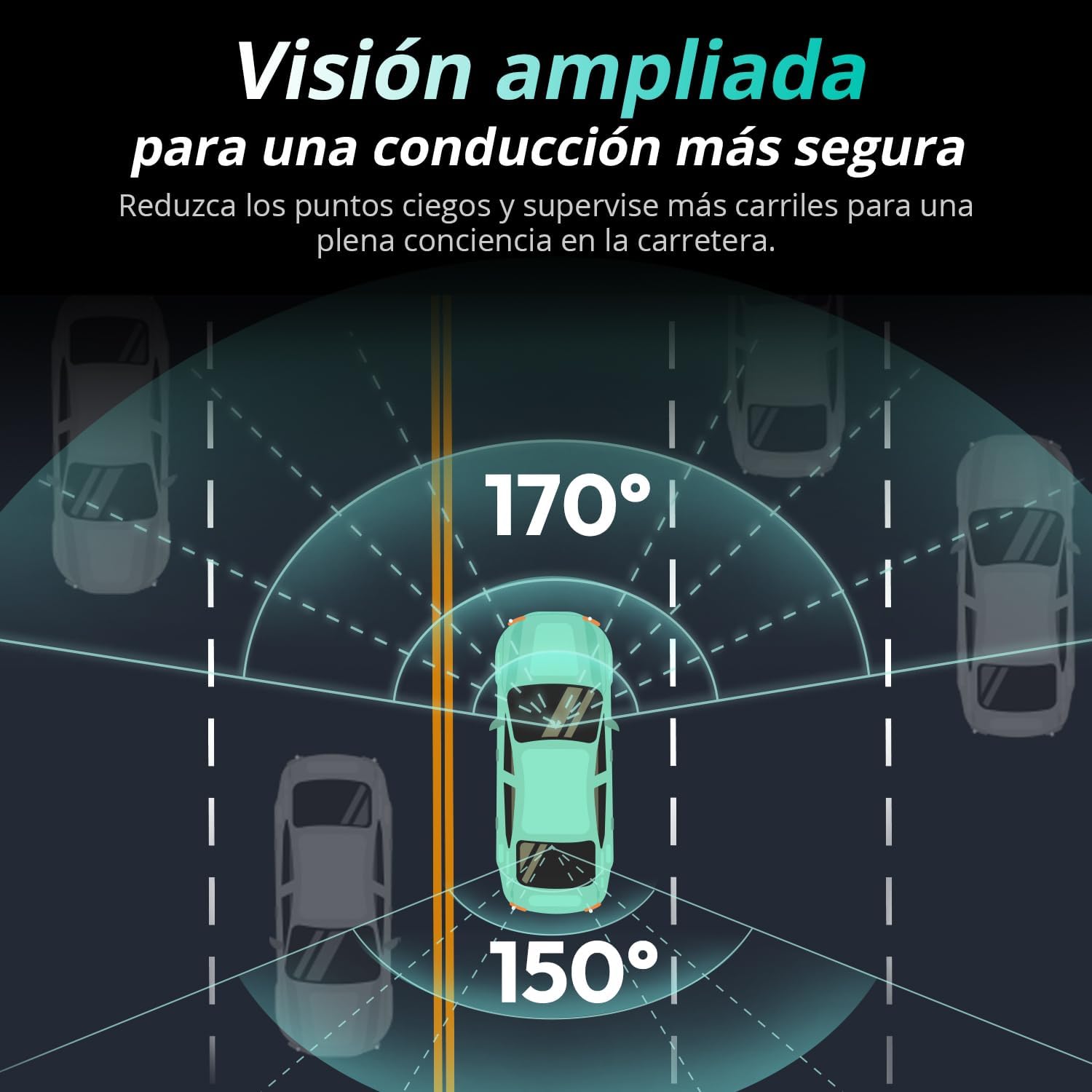 Imagen de BOTSLAB 4K Cámara Doble para Salpicadero Delantera y Trasera, Sensor STARVIS 2, GPS Integrado, Control por Voz, Cámara WiFi de 5 GHz para Automóviles, Tarjeta de 64 GB Incluida.