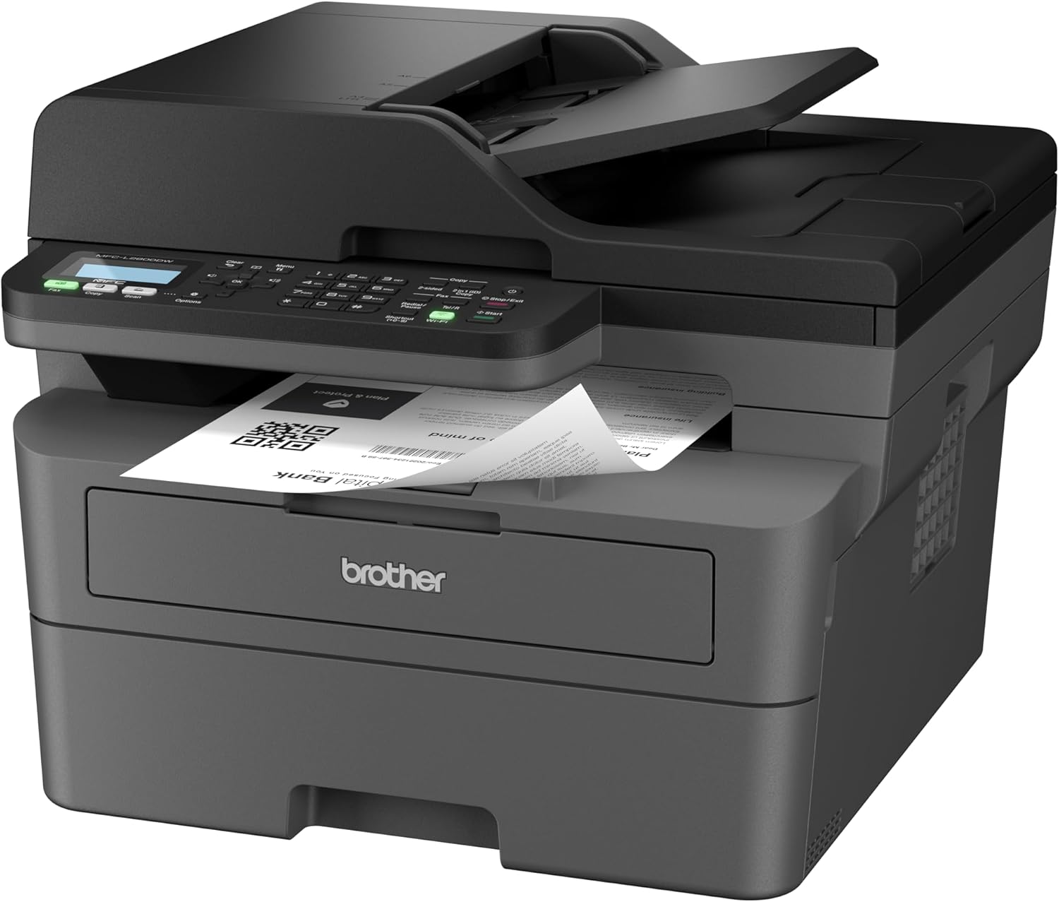 Imagen de Brother MFCL2800DW, Impresora multifunción láser Monocromo WiFi con fax, impresión automática a Doble Cara y ADF de 50 Hojas