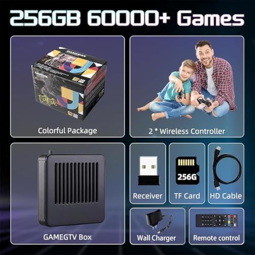 Imagen de Caja de Juegos G11 Pro con 100000 Juegos, Consola de Videojuegos Plug and Play con 2 Mandos Inalámbricos, Almacenamiento de 256GB