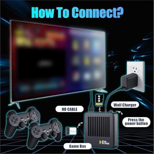 Imagen de Caja de Juegos G11 Pro con 100000 Juegos, Consola de Videojuegos Plug and Play con 2 Mandos Inalámbricos, Almacenamiento de 256GB