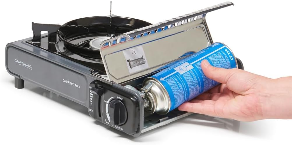 Imagen de Campingaz , Camp Bistro 3 Hornillo De Gas Individual Potencia 2200 W Unisex Adulto, Negro, Talla Única