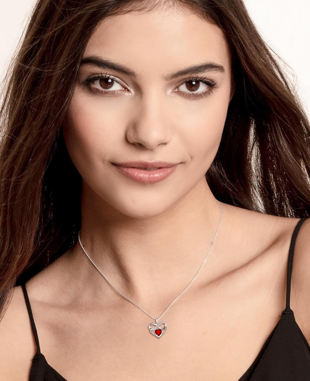 Imagen de Collar con colgante de corazón infinito, regalo para el día de la madre, para mamá, mujer, esposa, novia, aniversario, cumpleaños, Navidad, joyería, día de San Valentín para ella