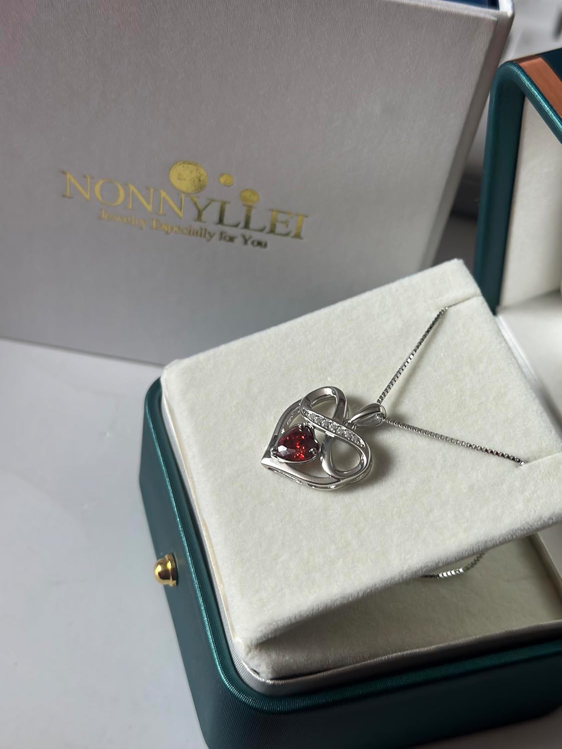 Imagen de Collar con colgante de corazón infinito, regalo para el día de la madre, para mamá, mujer, esposa, novia, aniversario, cumpleaños, Navidad, joyería, día de San Valentín para ella