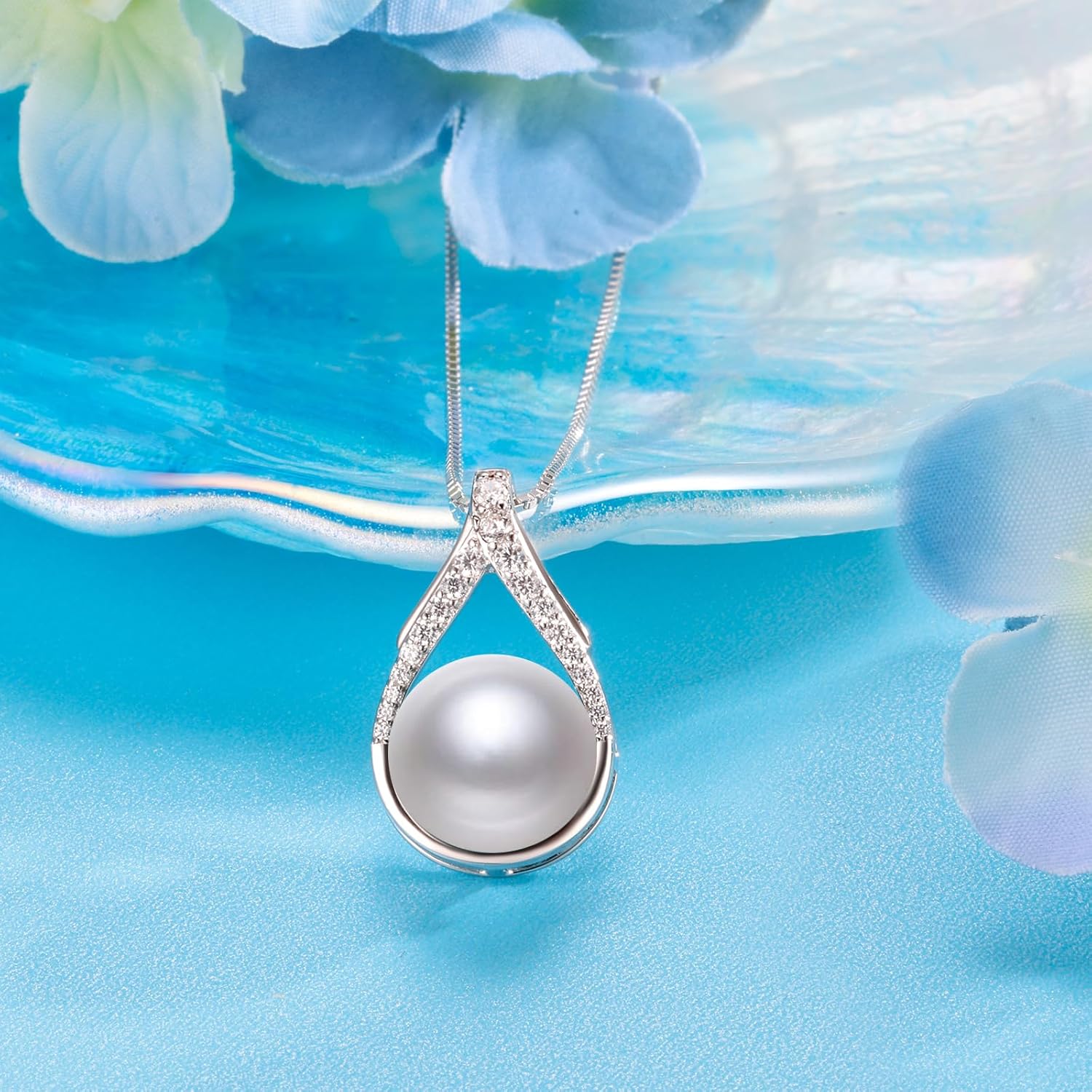 Imagen de Collar de Perlas - Regalo para Esposa, Mujeres, Aniversario, Día de la Madre, Boda, Cumpleaños, Navidad y San Valentín - Joyería Pearl