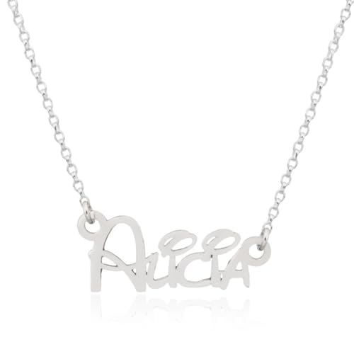 Imagen de Collar Personalizable con Nombre en Plata de Ley 925 para Mujer - Detalle precioso personalizado para regalo de Navidad, Día de la Madre, Cumpleaños Hecho en España (Walt)