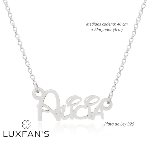 Imagen de Collar Personalizable con Nombre en Plata de Ley 925 para Mujer - Detalle precioso personalizado para regalo de Navidad, Día de la Madre, Cumpleaños Hecho en España (Walt)