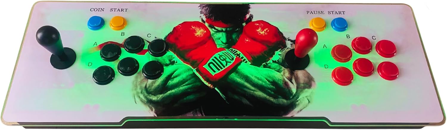 Imagen de Consola Arcade con 28000 Juegos Retro y Juegos 3D con LED Que cambian de Color y Sistema de Sonido y joysticks ovalados