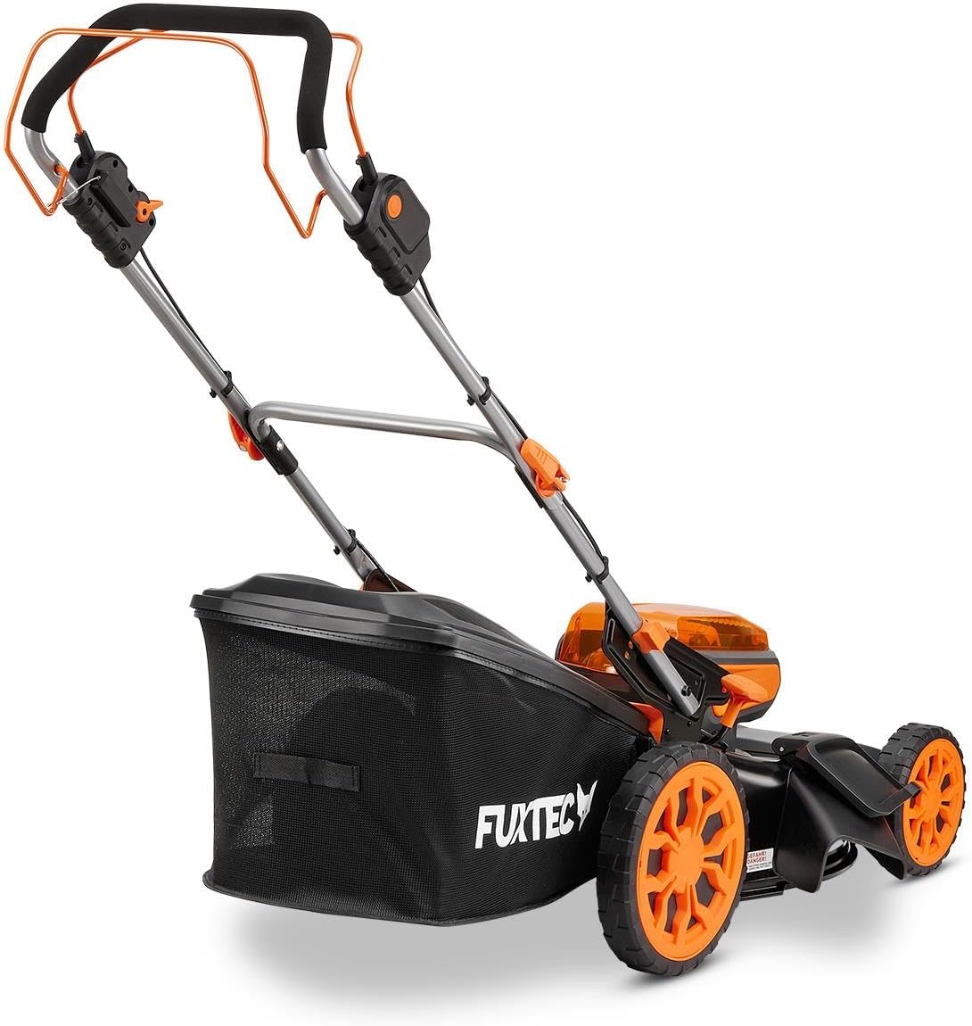 Imagen de Cortacésped inalámbrico FUXTEC 40V FX-E2RM46PROSET con tracción, 46 cm, Altura 25–100 mm, Mulching, recogedor 50 L, 2 baterías 5Ah + Cargador rápido