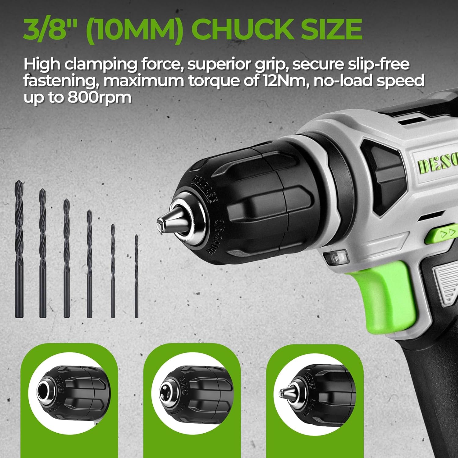 Imagen de DESOON Caja Herramientas Completa Eléctricas 151 Piezas con 12V Taladro Eléctrico sin Cuerda, Caja profesional de Herramientas Domésticas de Bricolaje para Oficinas y Jardín