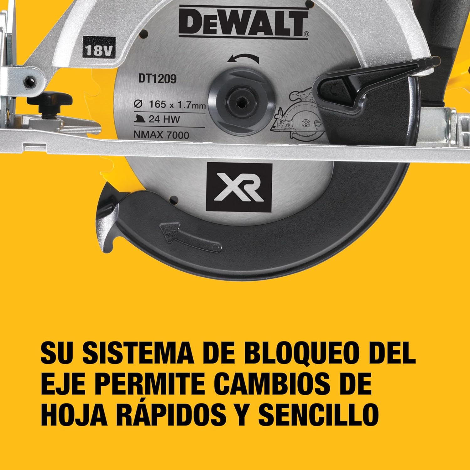 Imagen de DEWALT Sierra Circular XR 18V, 460W, Disco de 165 mm, Profundidad de Corte Max. 55 mm, Velocidad 5150 rpm, Empuñadura Ergonómica, Incluye Maletín TSTAK, Sin Batería ni Cargador, DCS391NT-XJ