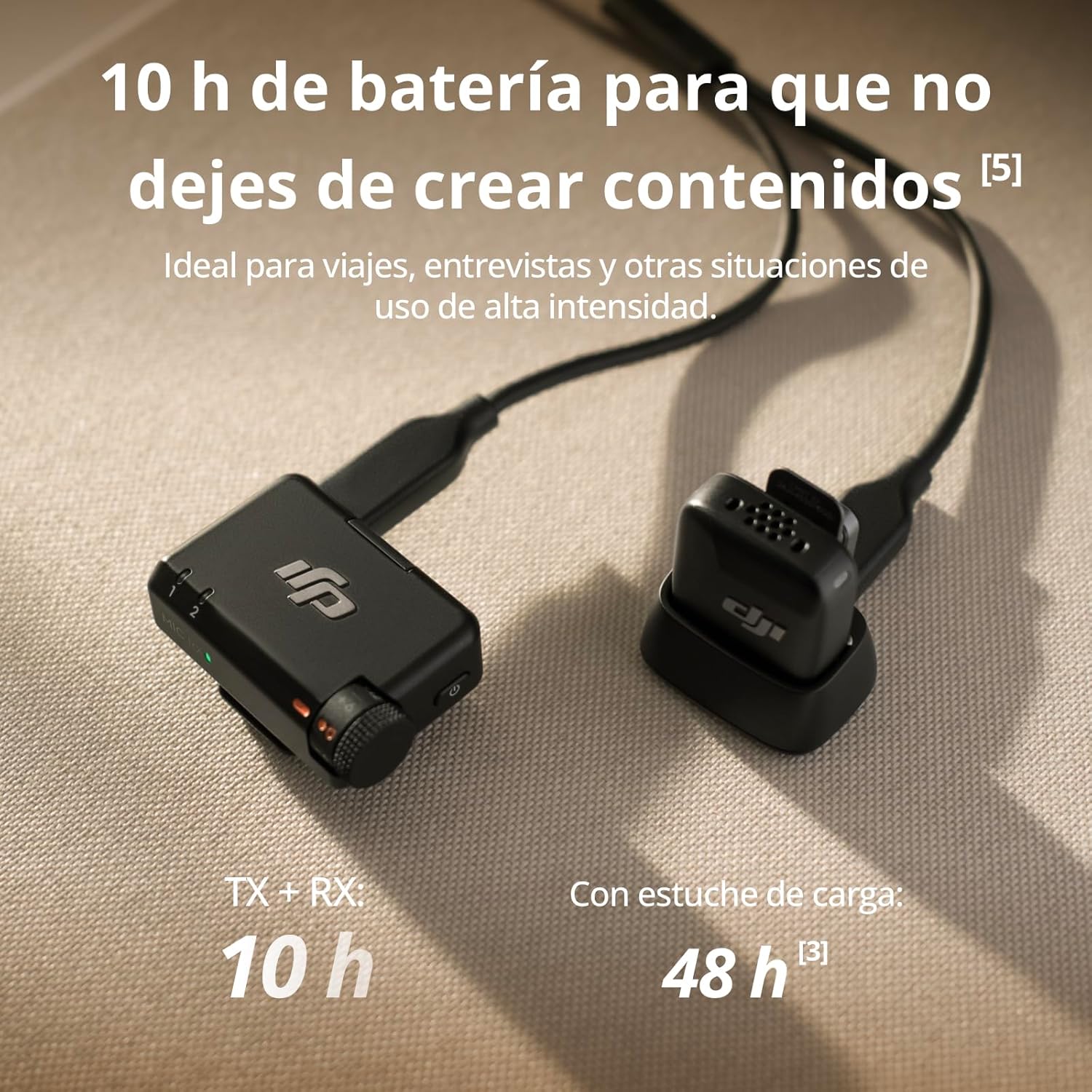 Imagen de DJI Mic Mini Micrófono Inalámbrico (1 TX + 1 RX), cancelación de Ruido, límite automático, micrófono inalámbrico Profesional para cámaras/iPhone/Android, Vlogs, Streaming, transmisión a 400 m