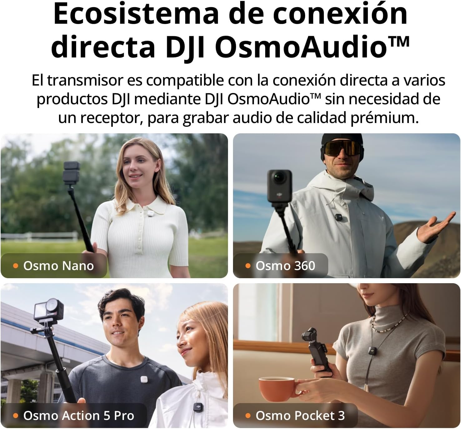 Imagen de DJI Mic Mini Micrófono Inalámbrico (1 TX + 1 RX), cancelación de Ruido, límite automático, micrófono inalámbrico Profesional para cámaras/iPhone/Android, Vlogs, Streaming, transmisión a 400 m