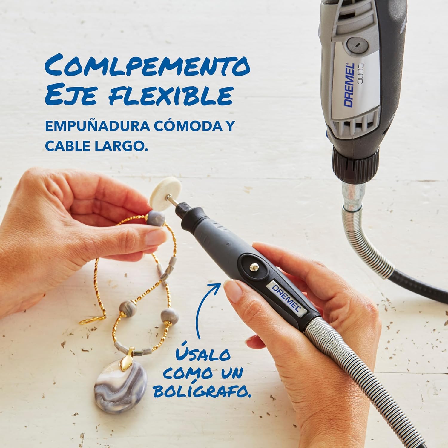 Imagen de Dremel 3000 - Multiherramienta 130 W, kit con 1 complemento y 25 accesorios y estuche, velocidad variable 10.000 - 33.000 rpm para tallar, grabar, fresar, amolar, limpiar, pulir, cortar y lijar