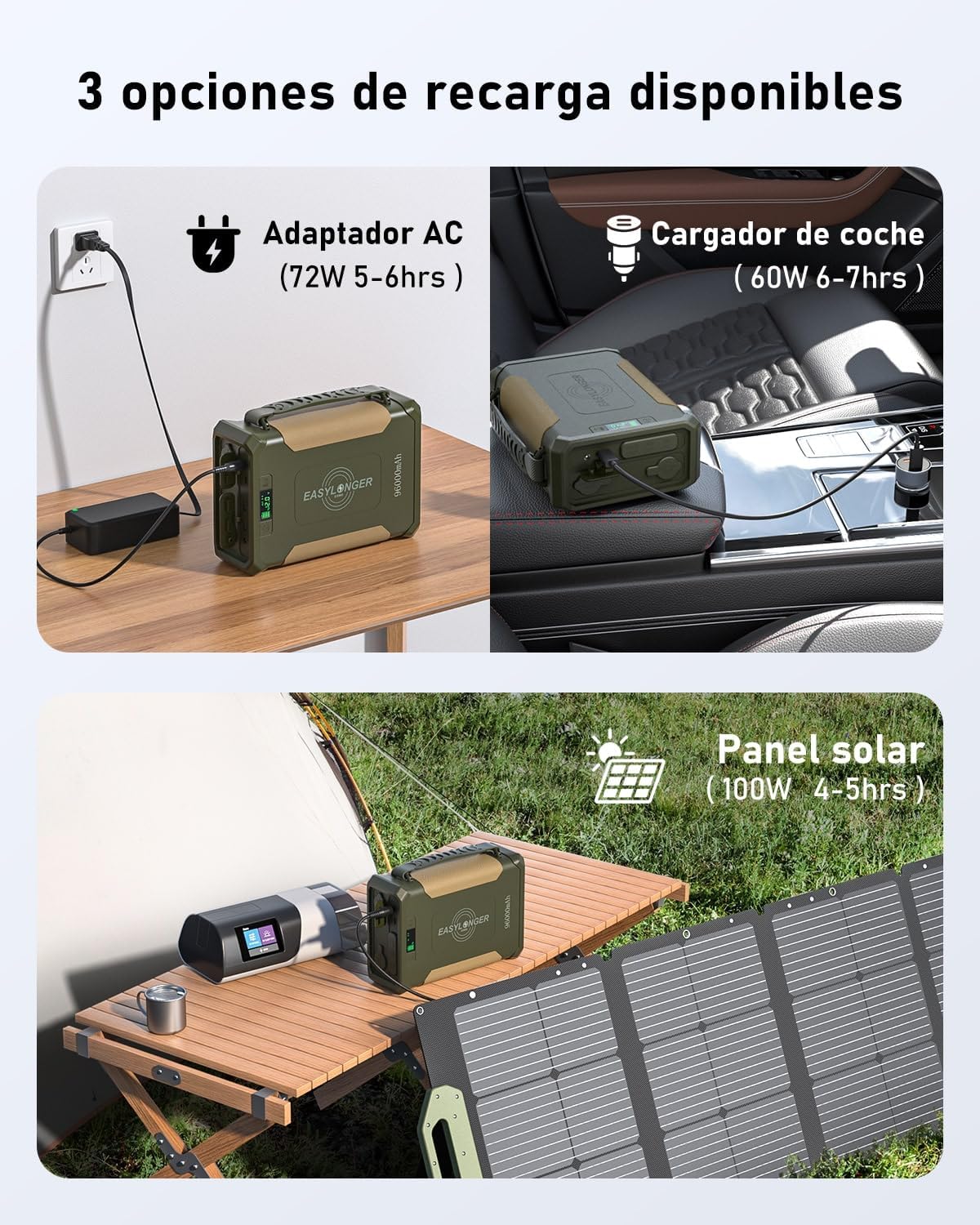 Imagen de EASYLONGER ES960 297.6Wh Batería CPAP, LiFePO4 Batería CPAP para ResMed S9/AirSense 10/ AirSense 11/ AirCurve 10/ AirMini/Philips DreamStation, 96000mAh Batería CPAP para Camping