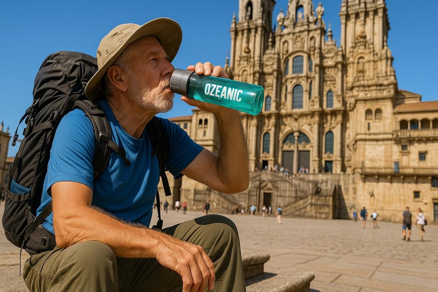 Imagen de EcoBottle 2.0 750ml Azul– Botella reutilizable con tecnología de ozono in situ | Mejora la calidad del agua | Sin filtros ni químicos | Ideal para viajes, deporte y montaña