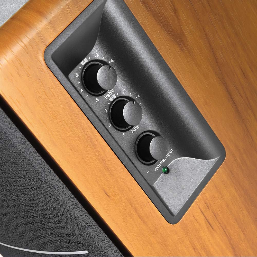 Imagen de Edifier Altavoces Activos de estantería con Bluetooth R1280DBs- Entrada óptica - Altavoces de Estudio Tipo Monitor 2.0 Wireless - 42W RMS con Salida de línea para subwoofer - Grano de Madera